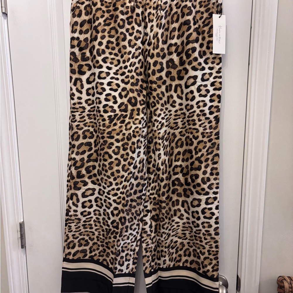 Leopard Print Wide Leg Pants